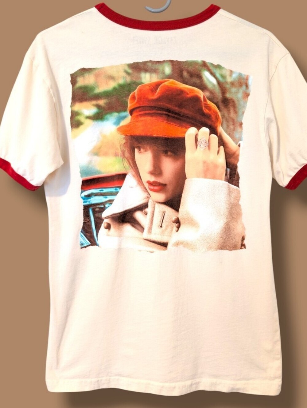 Taylor Swift Red Taylor's Version Red Trim Short Sleeve Crewneck Graphic Tee SM